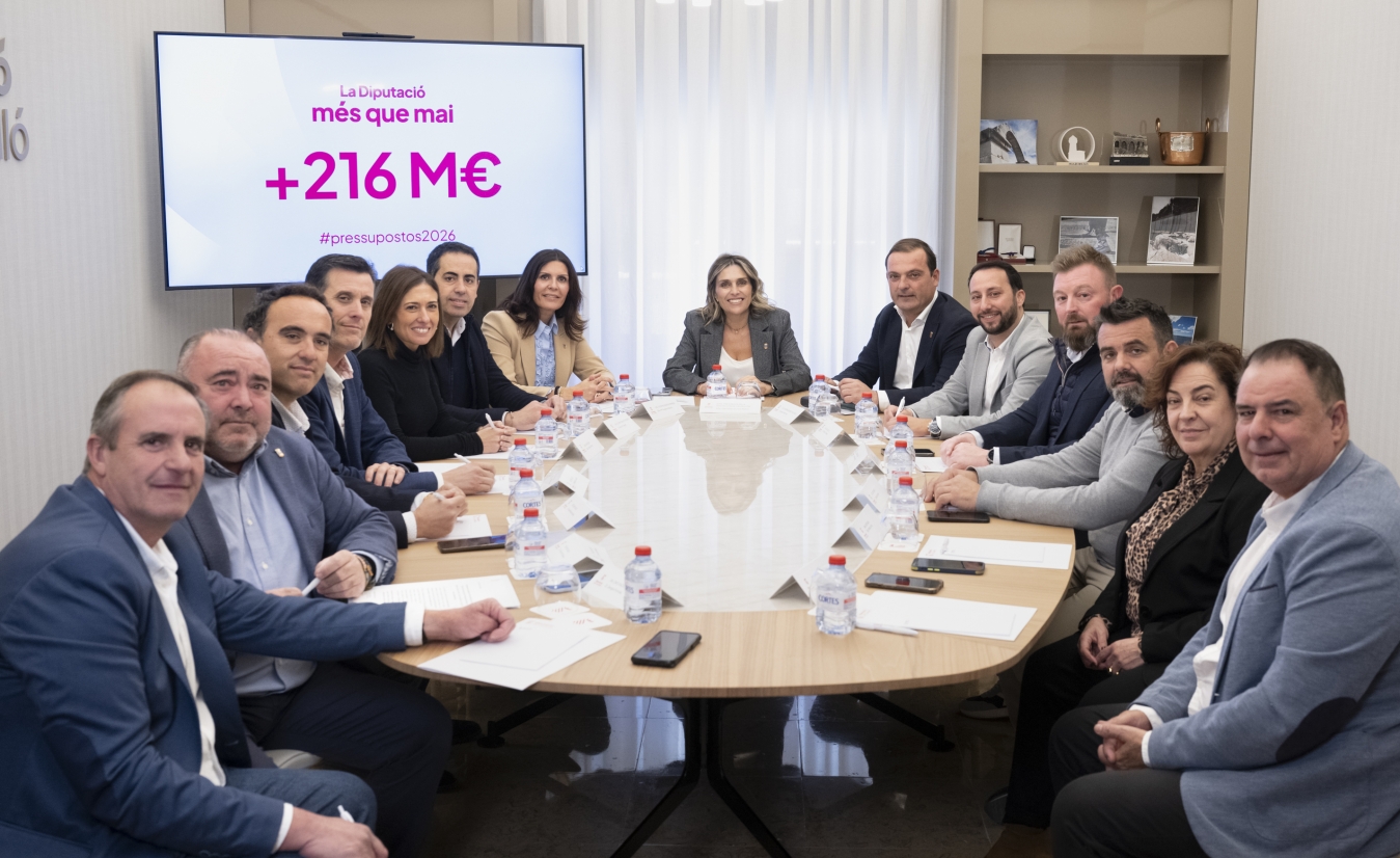 La Diputació de Castelló activa un pressupost de 216 milions que injecta liquiditat als 135 municipis de la província i garantix recursos al més alt nivell